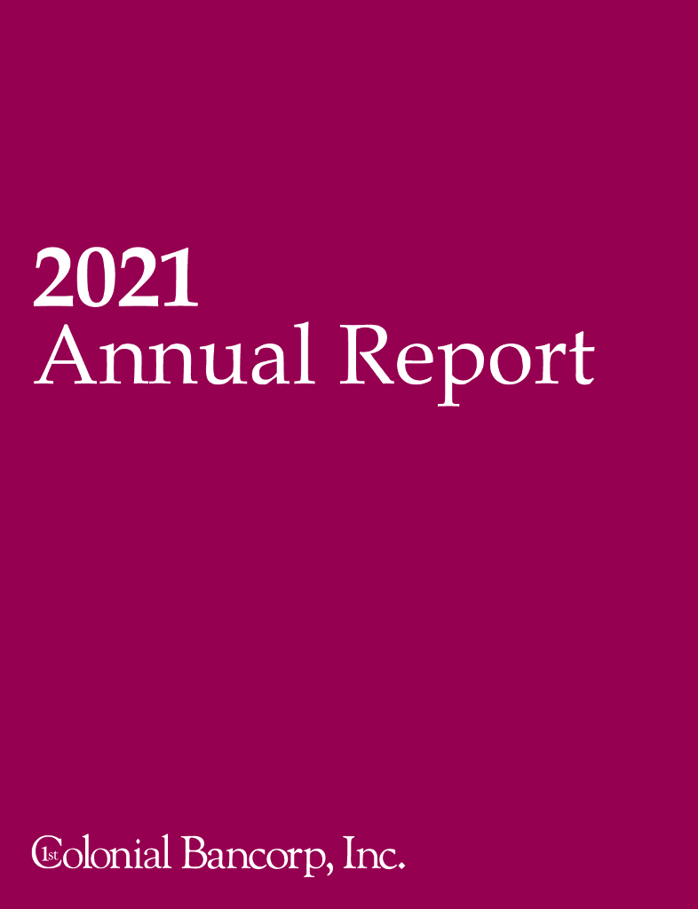 1st Colonial Bancorp, Inc.（FCOB）2021财年年度报告（英文版）