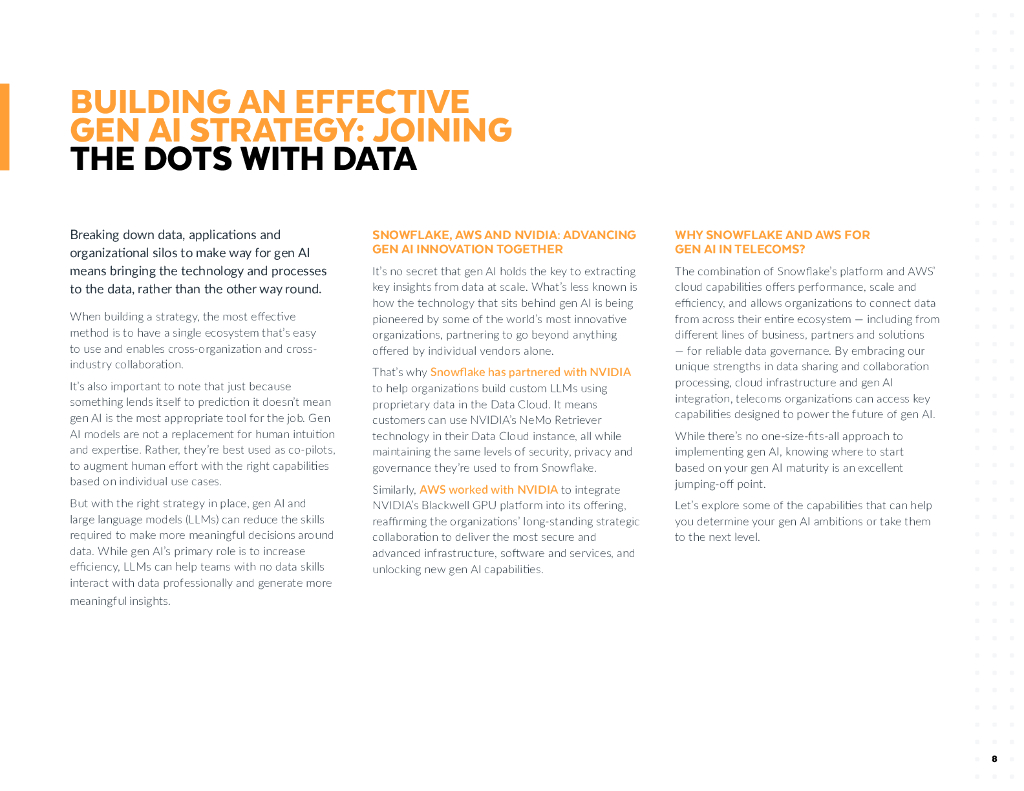 Snowflake：2024电信的未来：人工智能如何改变游戏规则报告（英文版）_第8页