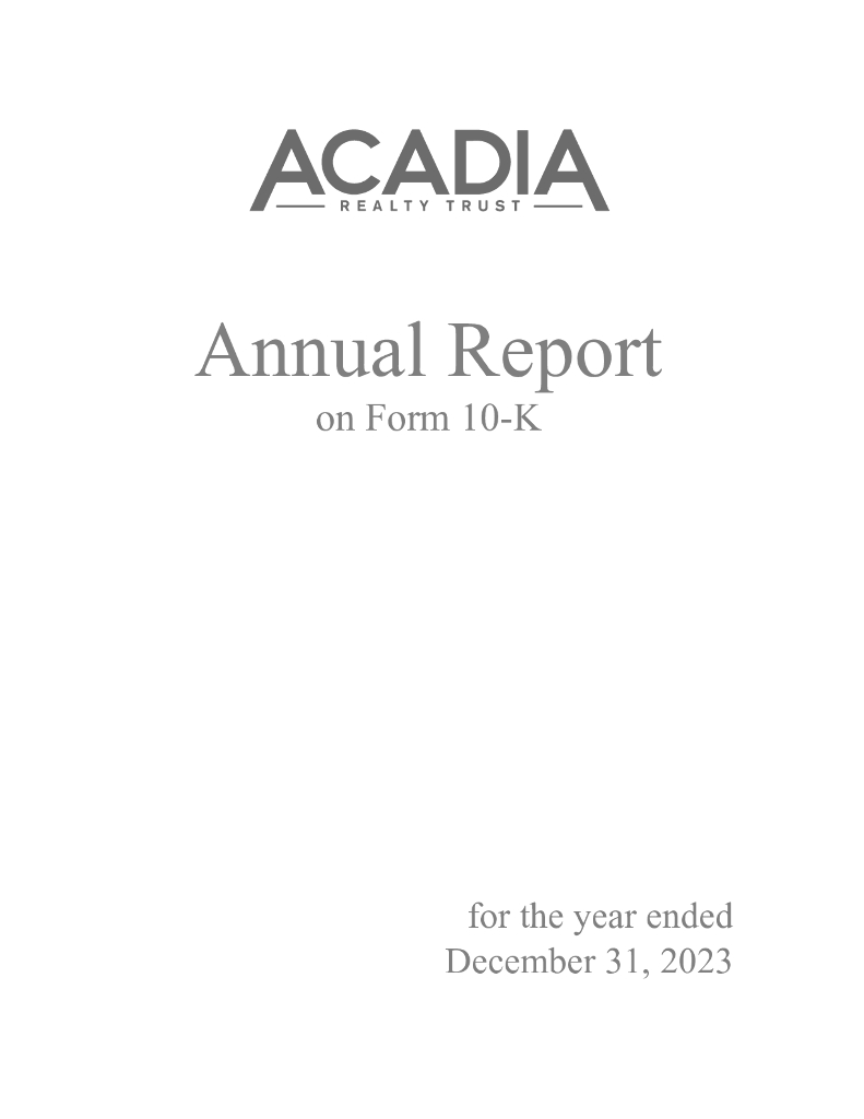 Acadia Realty Trust（AKR）2023财年年度报告（英文版）