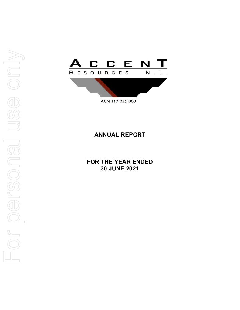 Accent Resources（ACS）2021财年年度报告（英文版）