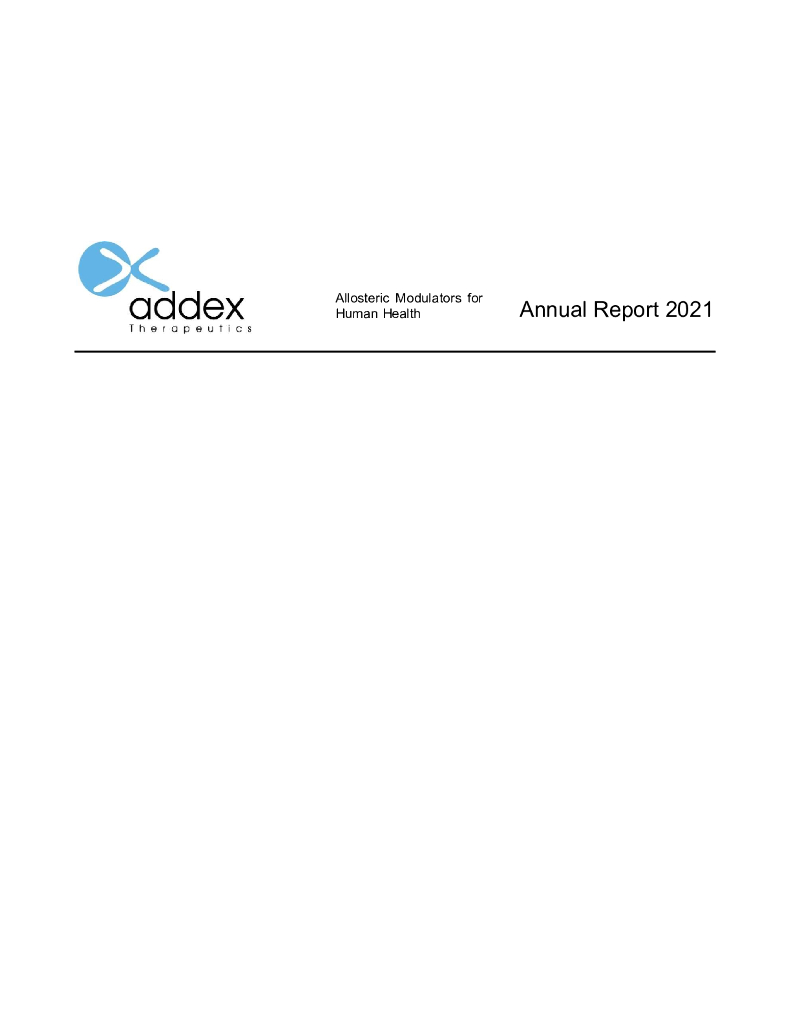 Addex Pharmaceuticals（ADXN）2021财年年度报告（英文版）