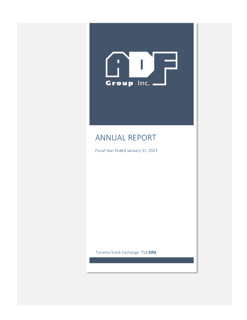 ADF Group Inc.（DRX）2023财年年度报告（英文版）