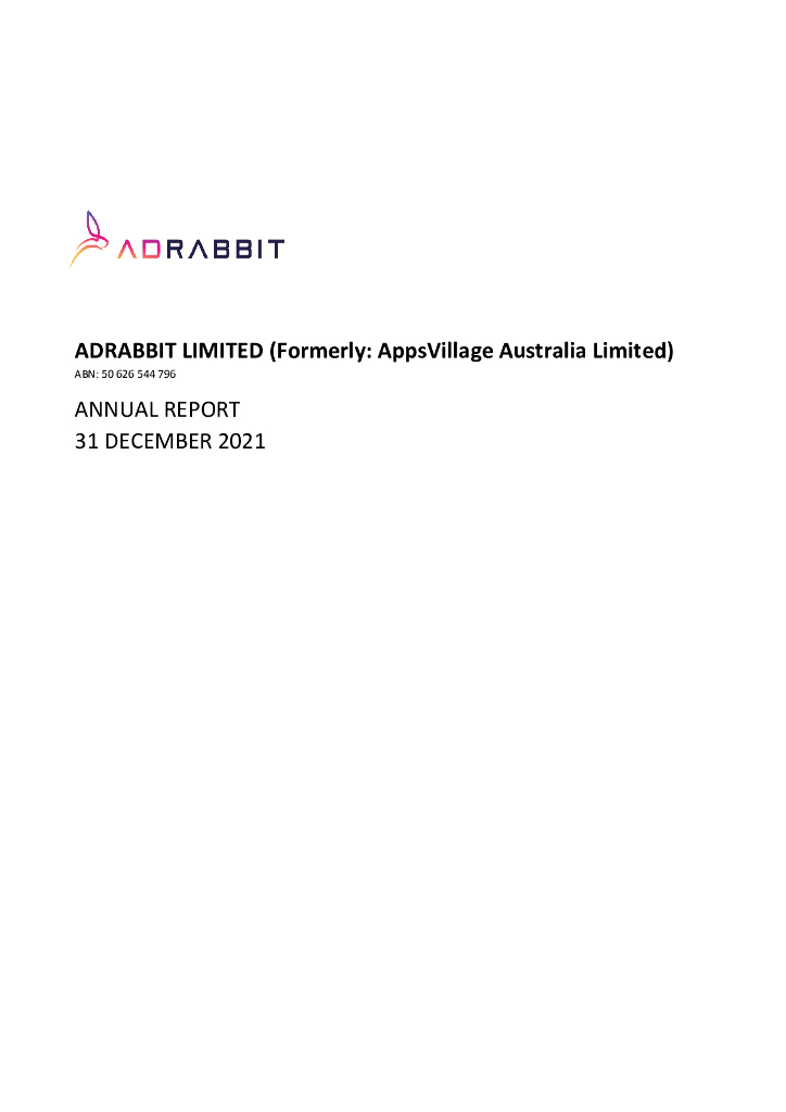 AdRabbit Limited（RABI）2021财年年度报告（英文版）