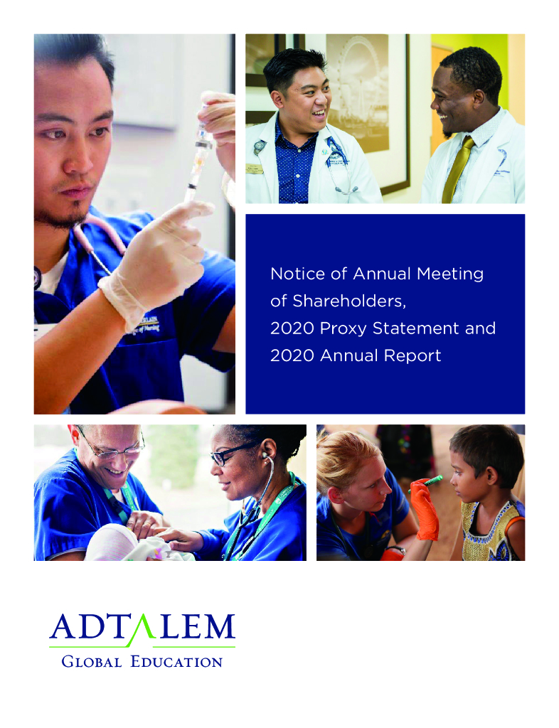Adtalem Global Education Inc.（ATGE）2020财年年度报告（英文版）