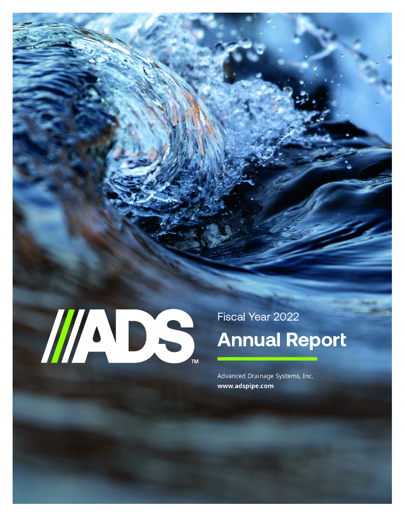 Advanced Drainage Systems Inc（WMS）2022财年年度报告（英文版）
