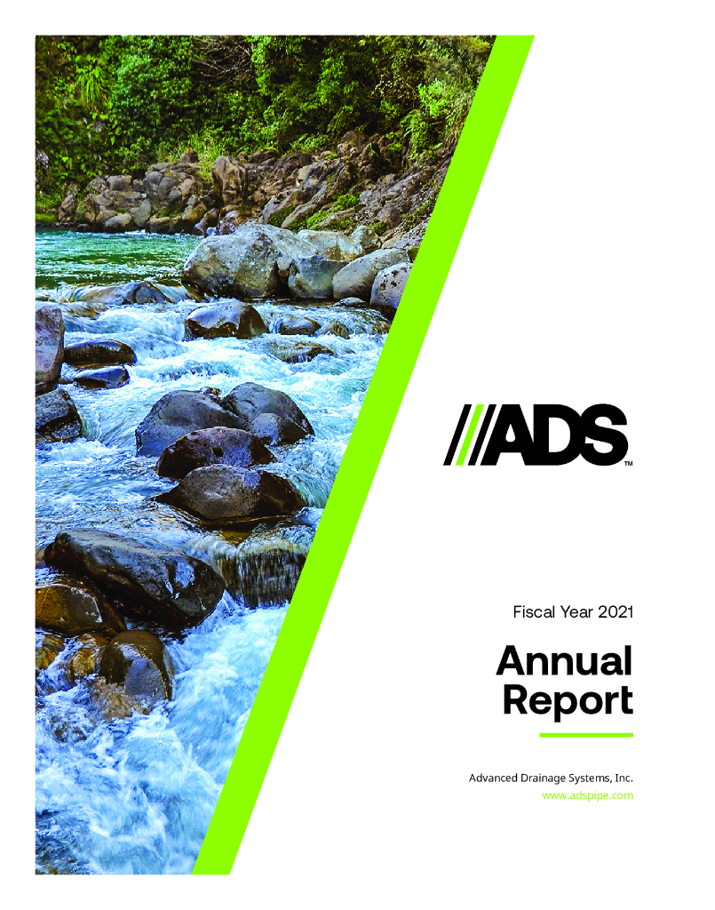 Advanced Drainage Systems Inc（WMS）2021财年年度报告（英文版）