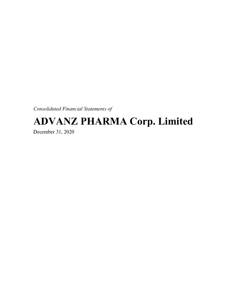 Advanz Pharma Corp（CXRXF）2020财年年度报告（英文版）