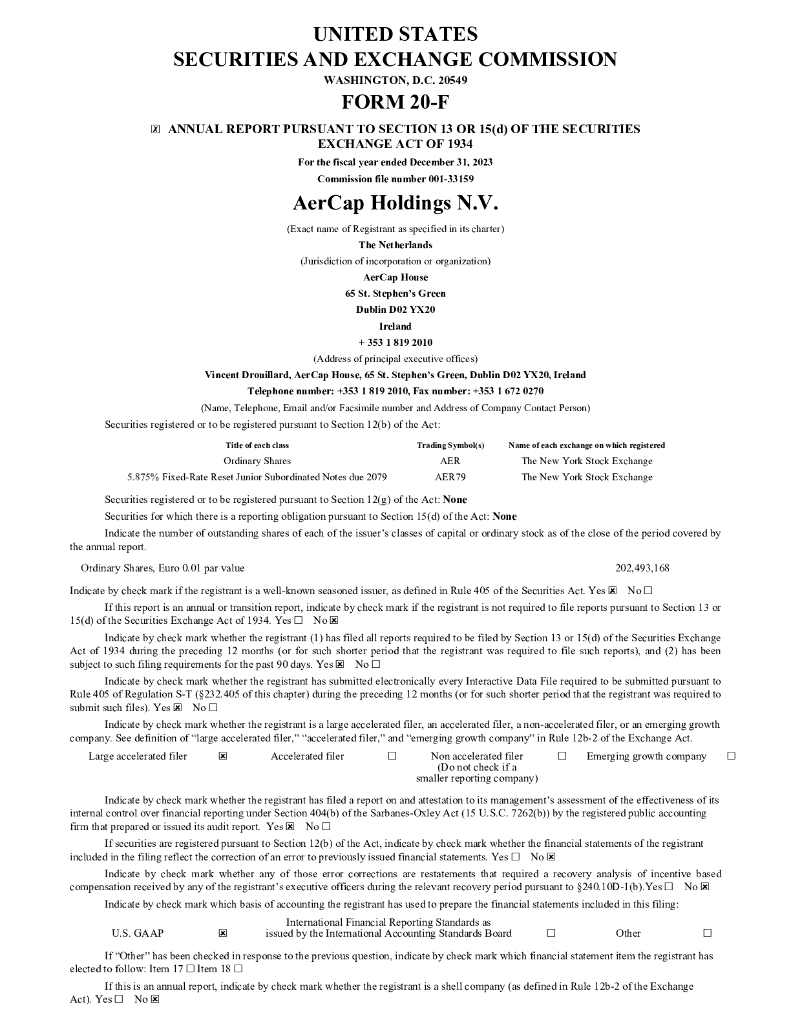 AerCap Holdings N.V.（AER）2023财年年度报告（英文版）