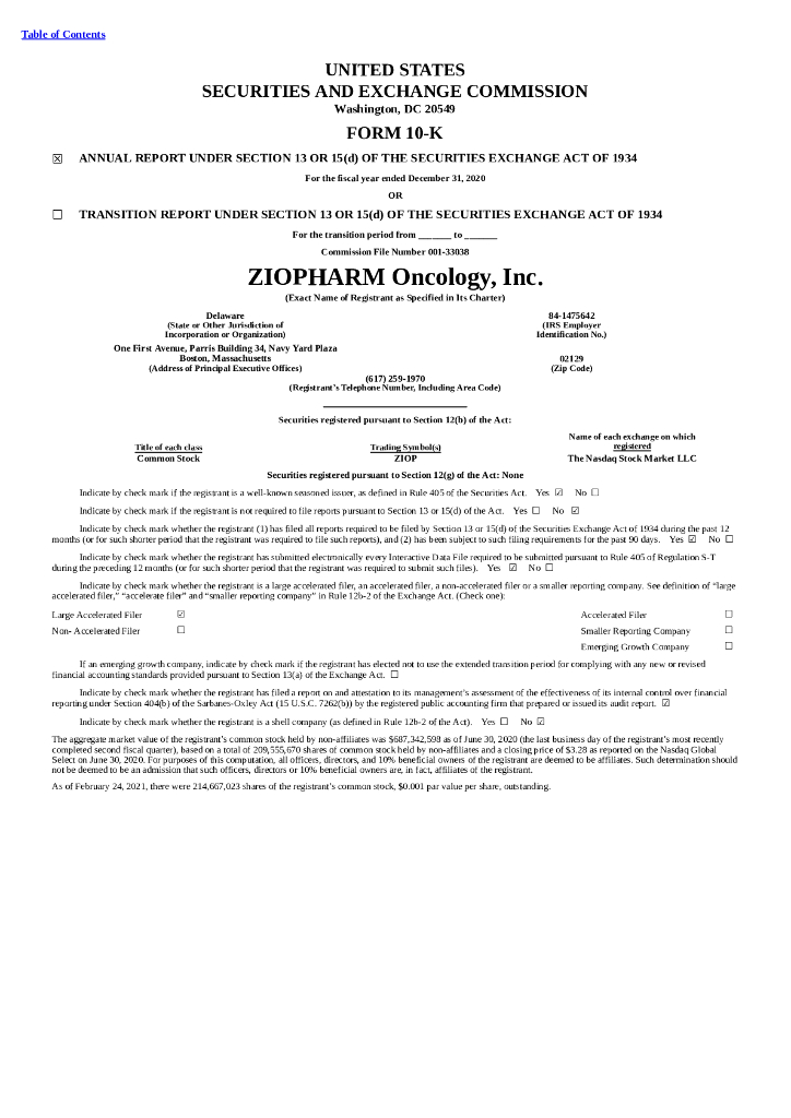 Alaunos Therapeutic（TCRT）2020财年年度报告（英文版）