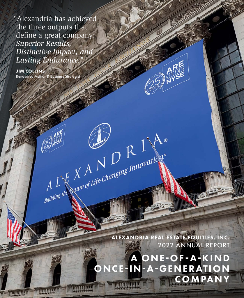 Alexandria Real Estate Equities, Inc.（ARE）2022财年年度报告（英文版）