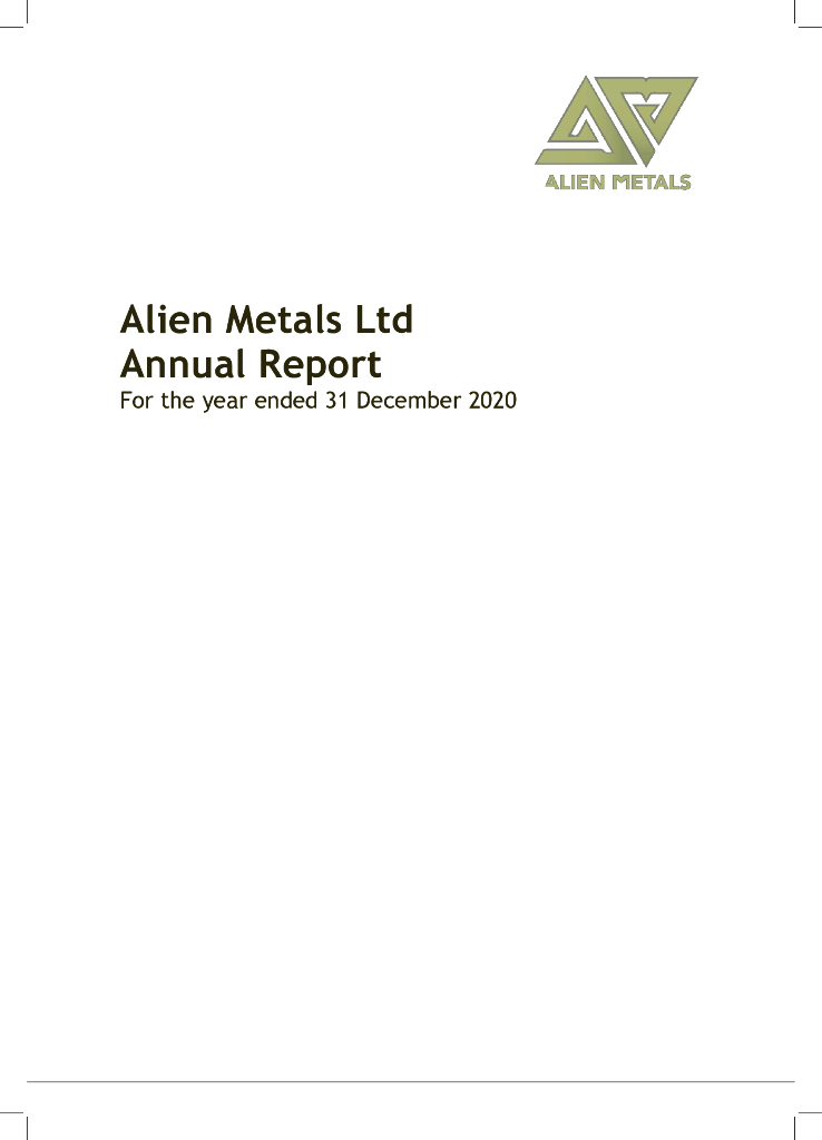 Alien Metals（UFO）2020财年年度报告（英文版）