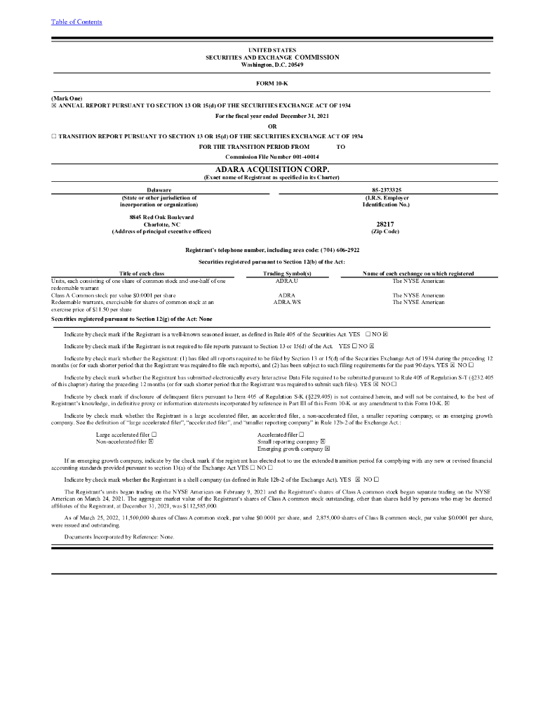 Alliance Entertainment Holding Corporation（AENT）2021财年年度报告（英文版）