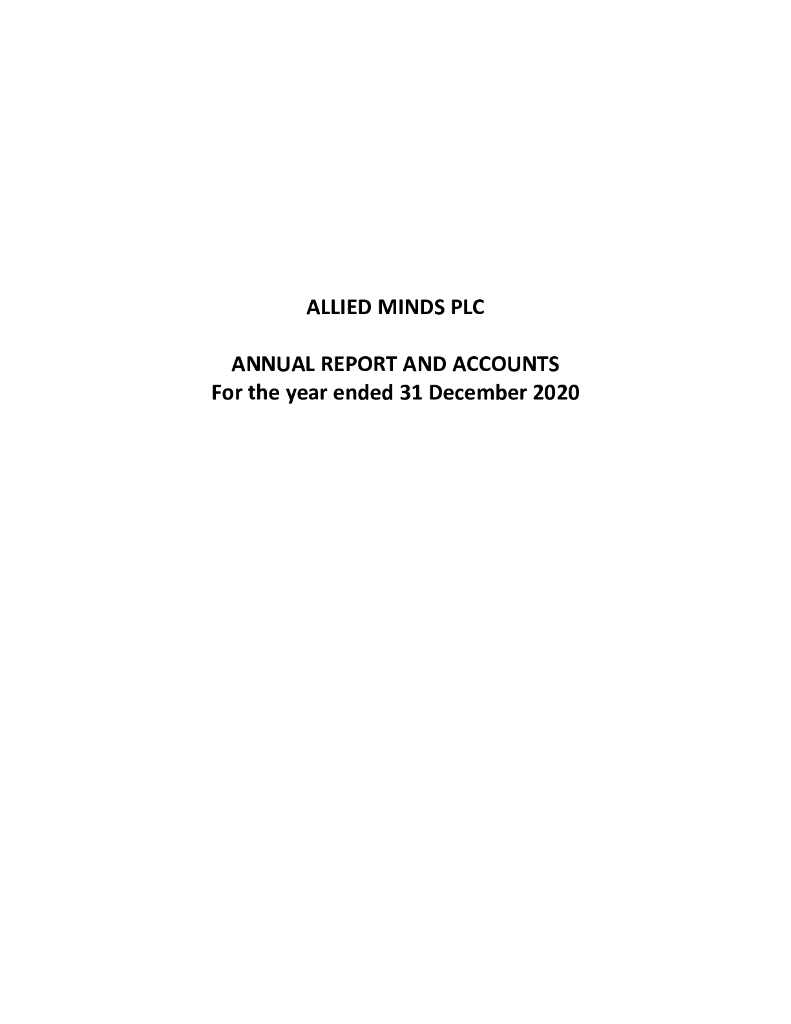 Allied Minds PLC（ALM）2020财年年度报告（英文版）