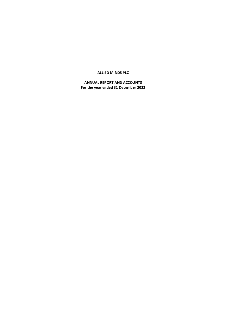 Allied Minds PLC（ALM）2022财年年度报告（英文版）