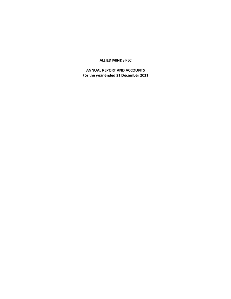 Allied Minds PLC（ALM）2021财年年度报告（英文版）