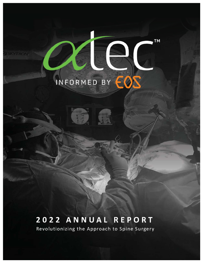 Alphatec Holdings Inc（ATEC）2022财年年度报告（英文版）