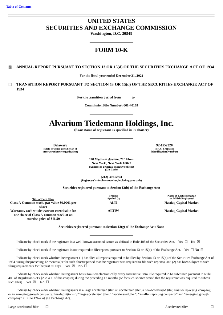 AlTi Global, Inc.（ALTI）2022财年年度报告（英文版）