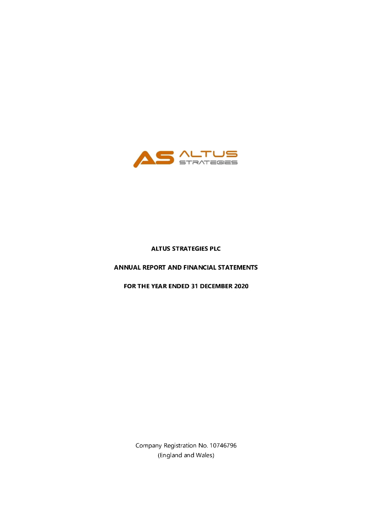 Altus Strategies PLC（ALS）2020财年年度报告（英文版）