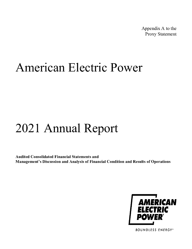 American Electric Power Company, Inc.（AEP）2021财年年度报告（英文版）