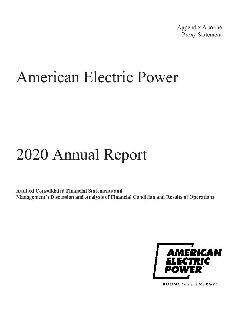 American Electric Power Company, Inc.（AEP）2020财年年度报告（英文版）