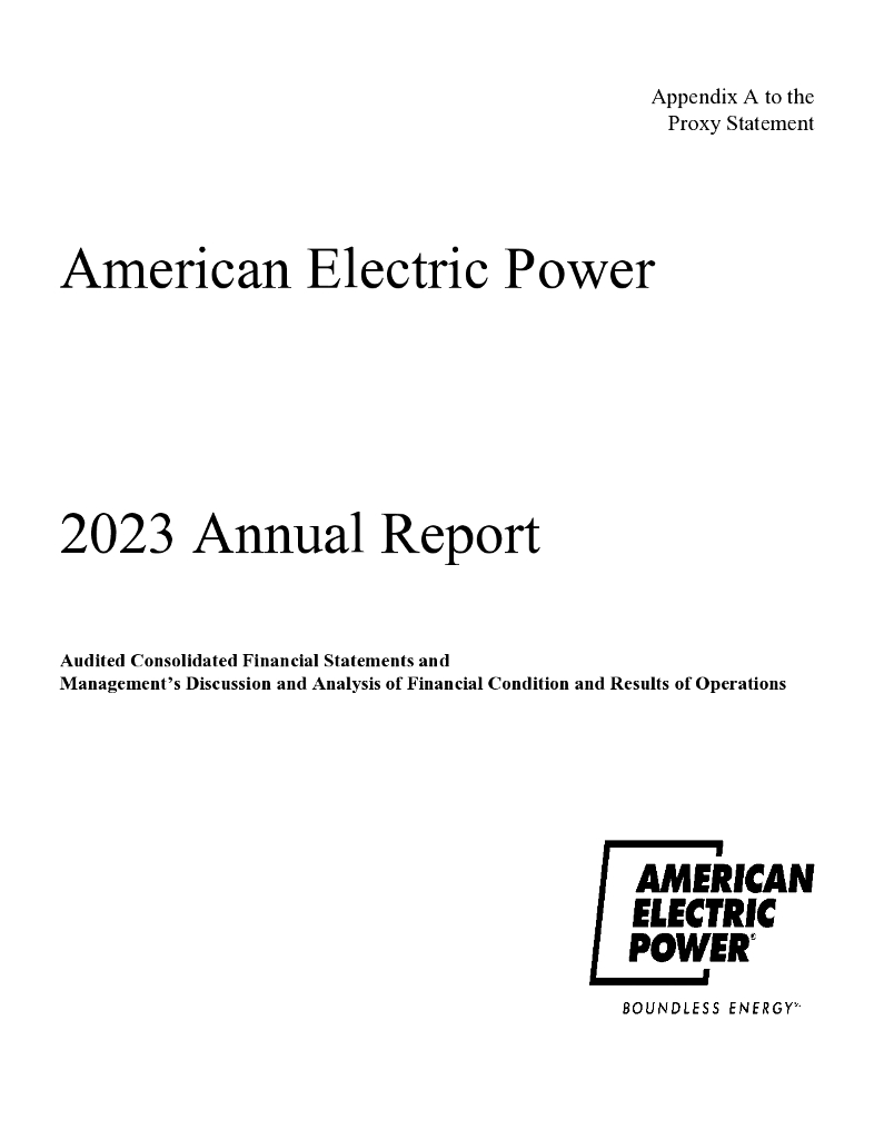 American Electric Power Company, Inc.（AEP）2023财年年度报告（英文版）