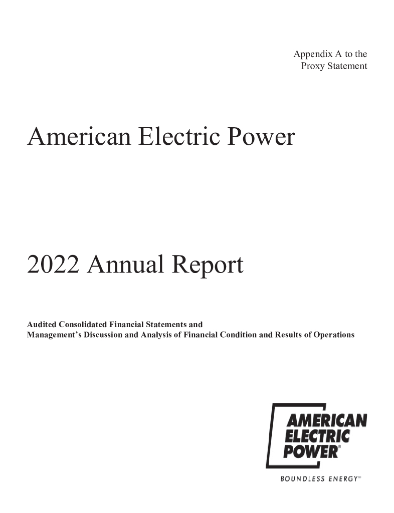 American Electric Power Company, Inc.（AEP）2022财年年度报告（英文版）