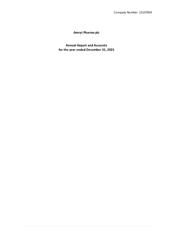 Amryt Pharma plc（AMYT）2021财年年度报告（英文版）
