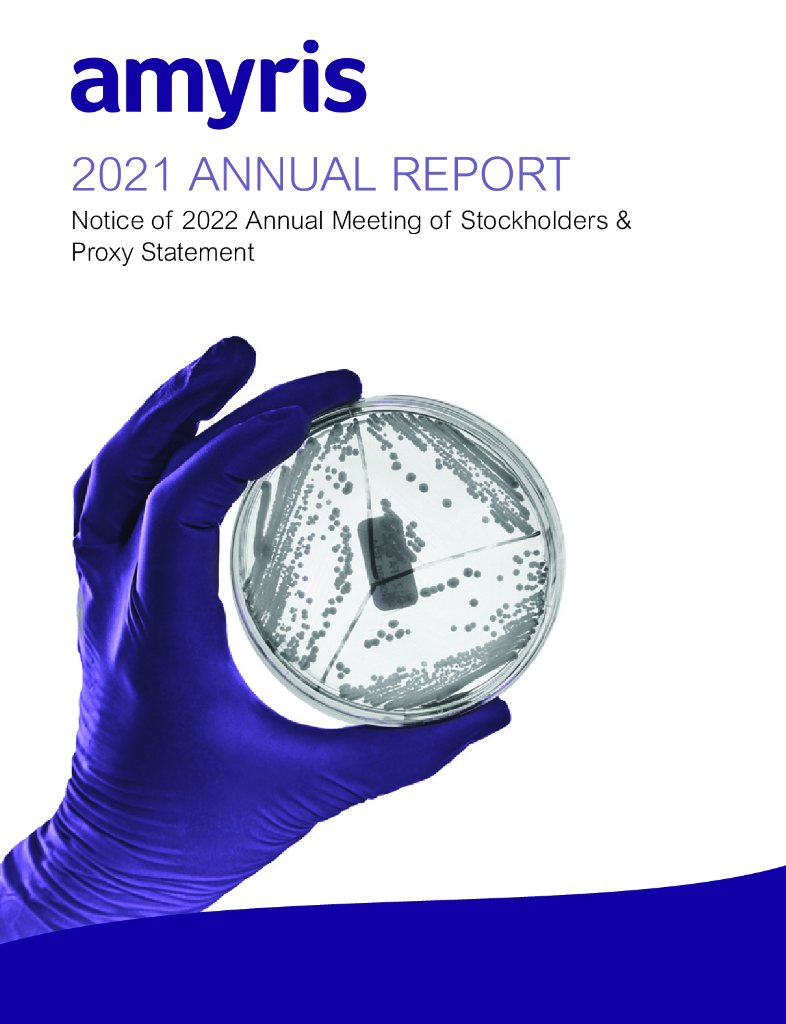 Amyris（AMRS）2021财年年度报告（英文版）
