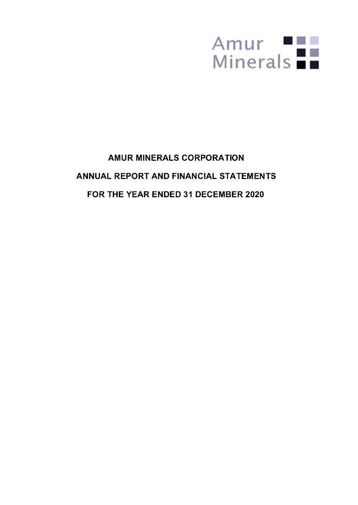 Amur Minerals Corporation（AMC）2020财年年度报告（英文版）