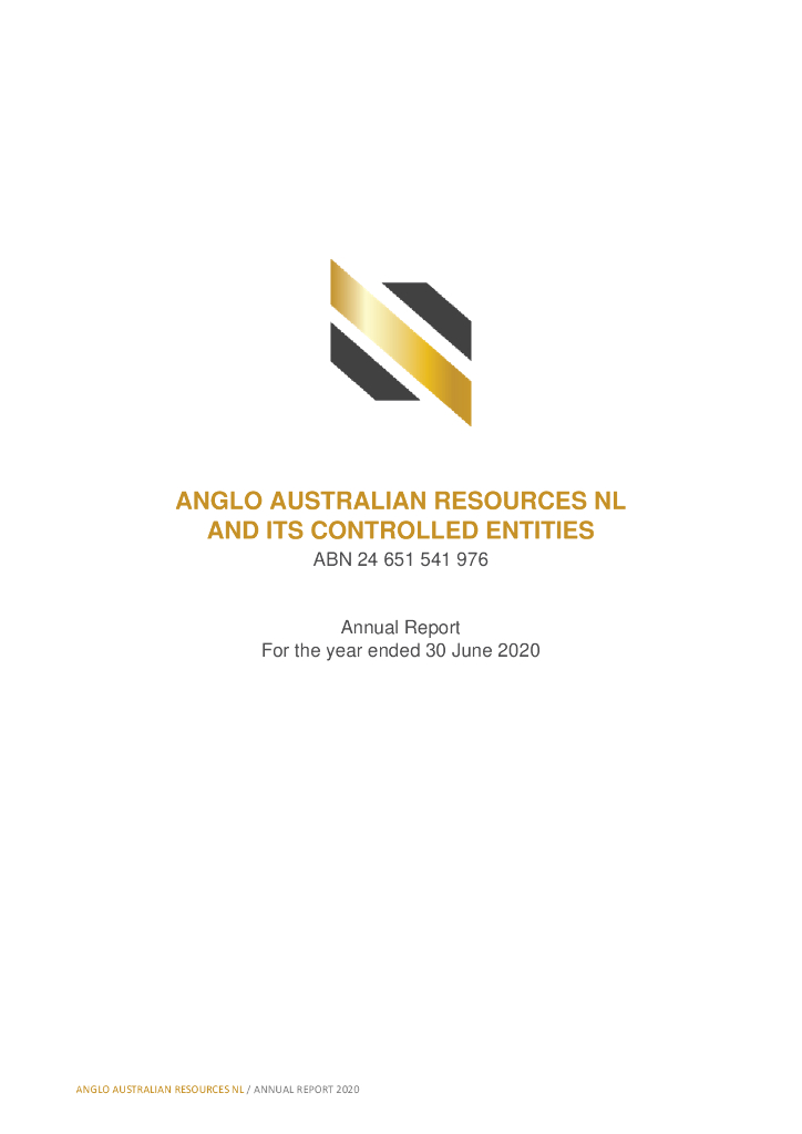 Anglo Australian Resources NL（AAR）2020财年年度报告（英文版）