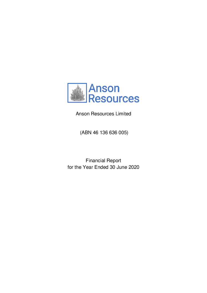 Anson Resources（ASN）2020财年年度报告（英文版）