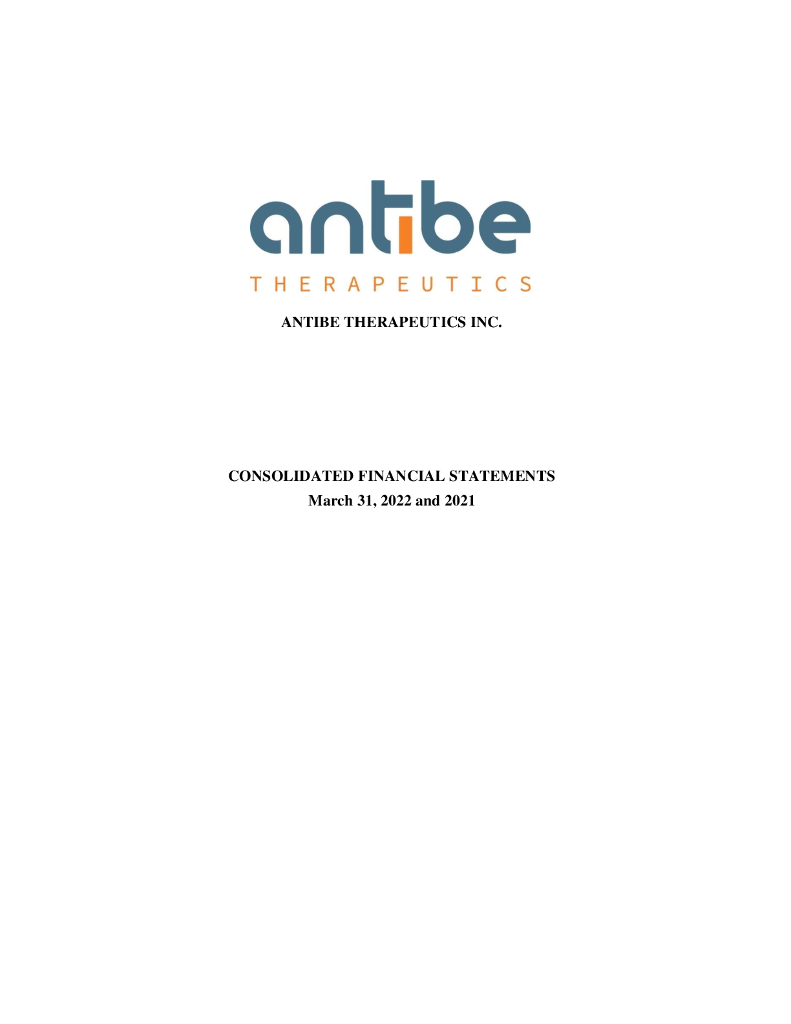 Antibe Therapeutics Inc.（ATE）2022财年年度报告（英文版）