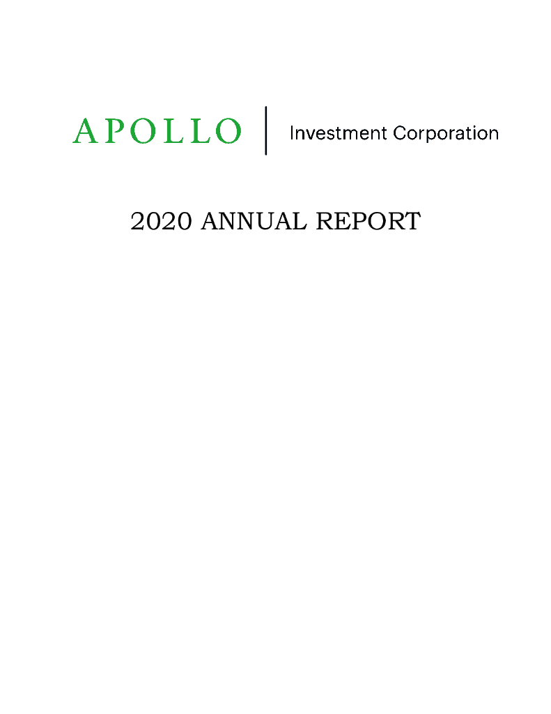 Apollo Investment Corporation（AINV）2020财年年度报告（英文版）