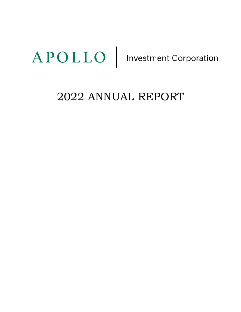 Apollo Investment Corporation（AINV）2022财年年度报告（英文版）