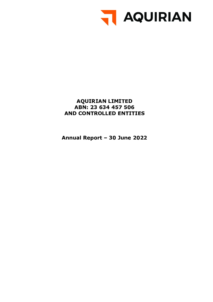 Aquirian（AQN）2022财年年度报告（英文版）