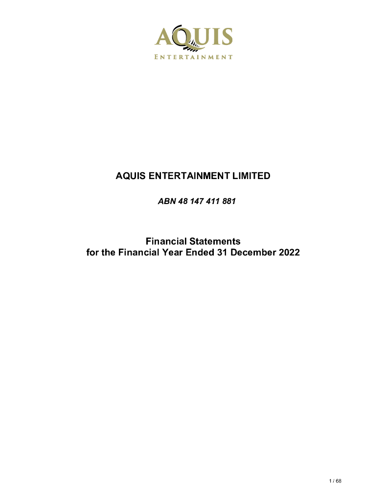 Aquis Entertainment（AQS）2022财年年度报告（英文版）