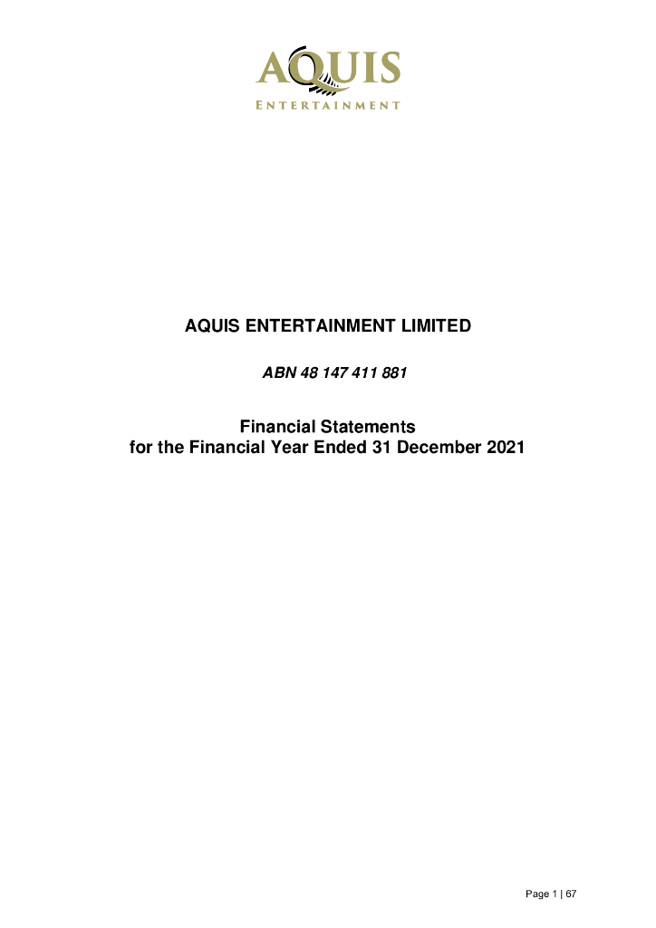 Aquis Entertainment（AQS）2021财年年度报告（英文版）