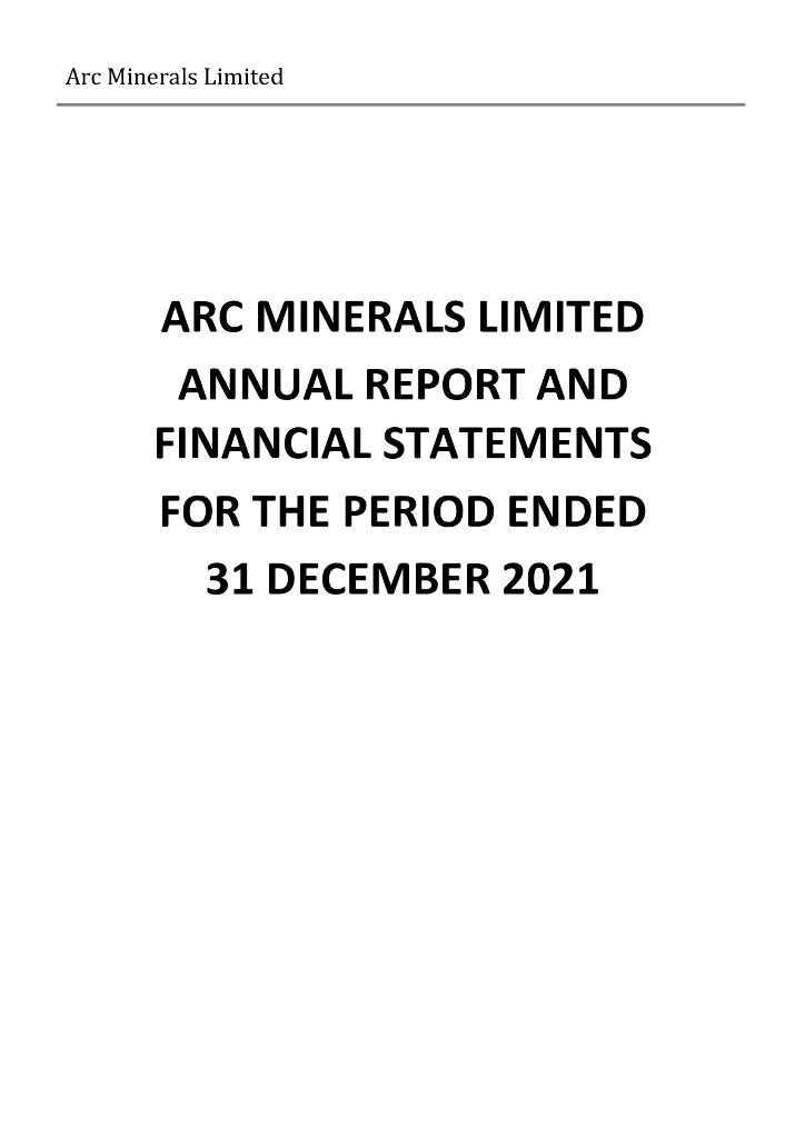 Arc Minerals Limited（ARCM）2021财年年度报告（英文版）