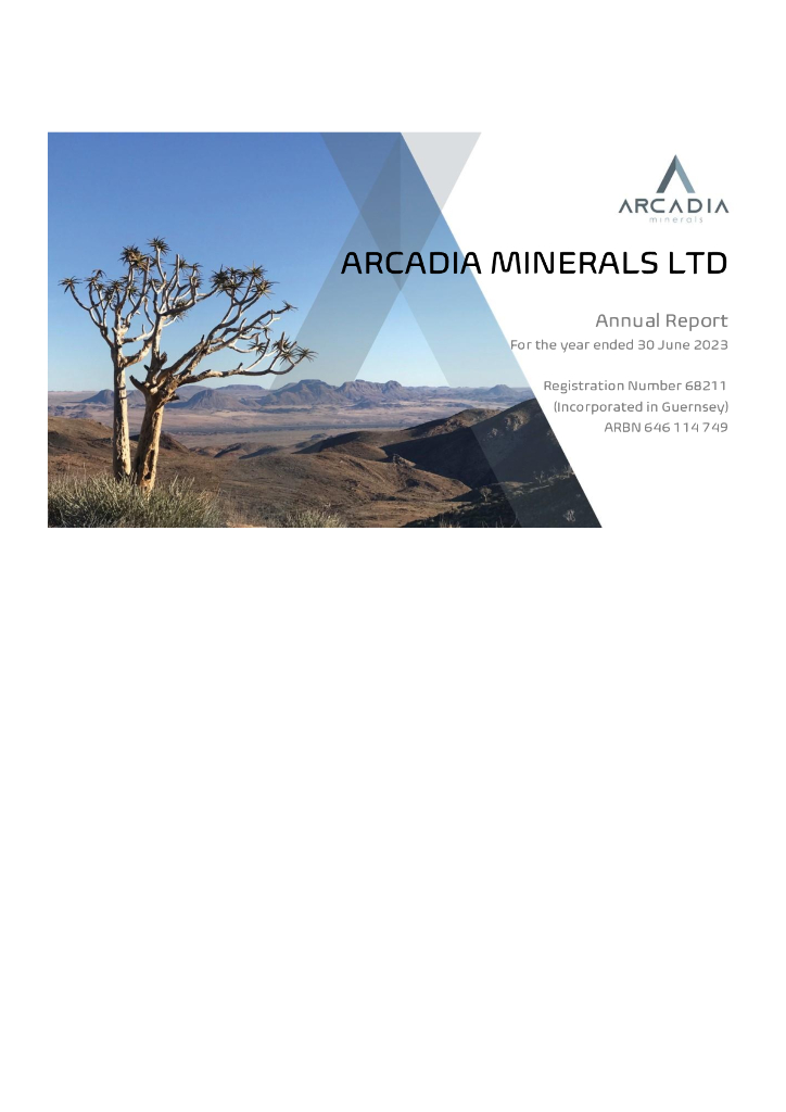 Arcadia Minerals Limited（AM7）2023财年年度报告（英文版）