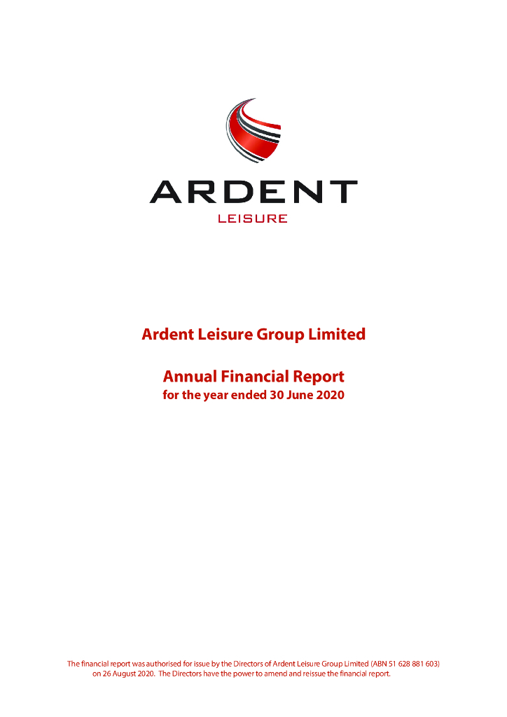 Ardent Leisure Group Limited（ALG）2020财年年度报告（英文版）