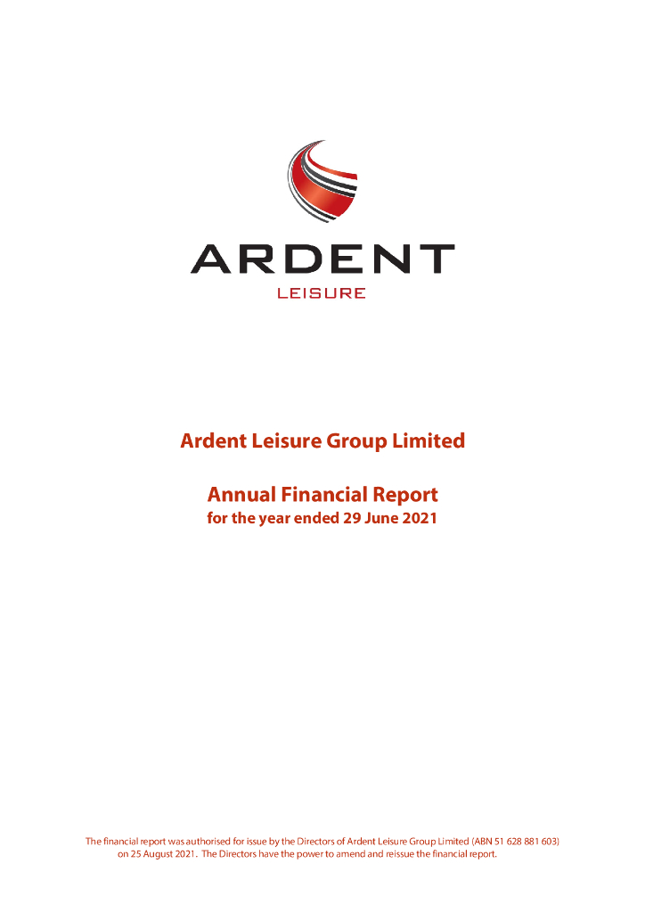 Ardent Leisure Group Limited（ALG）2021财年年度报告（英文版）