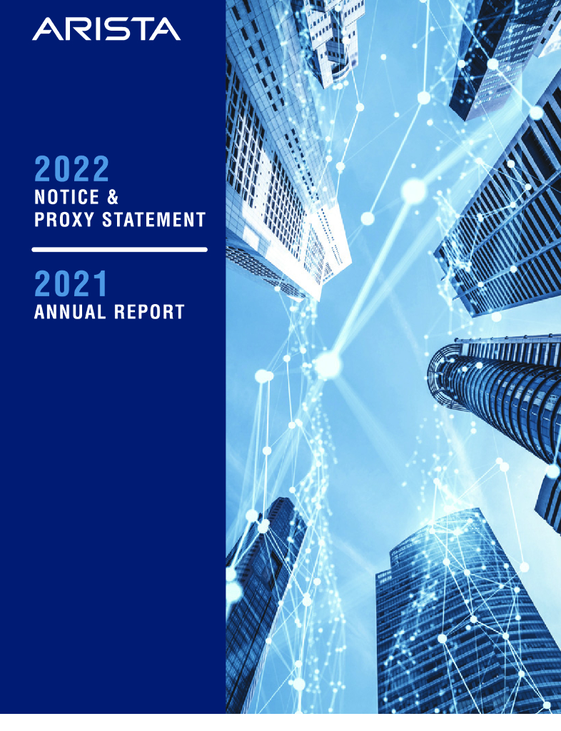 Arista Networks Inc（ANET）2021财年年度报告（英文版）