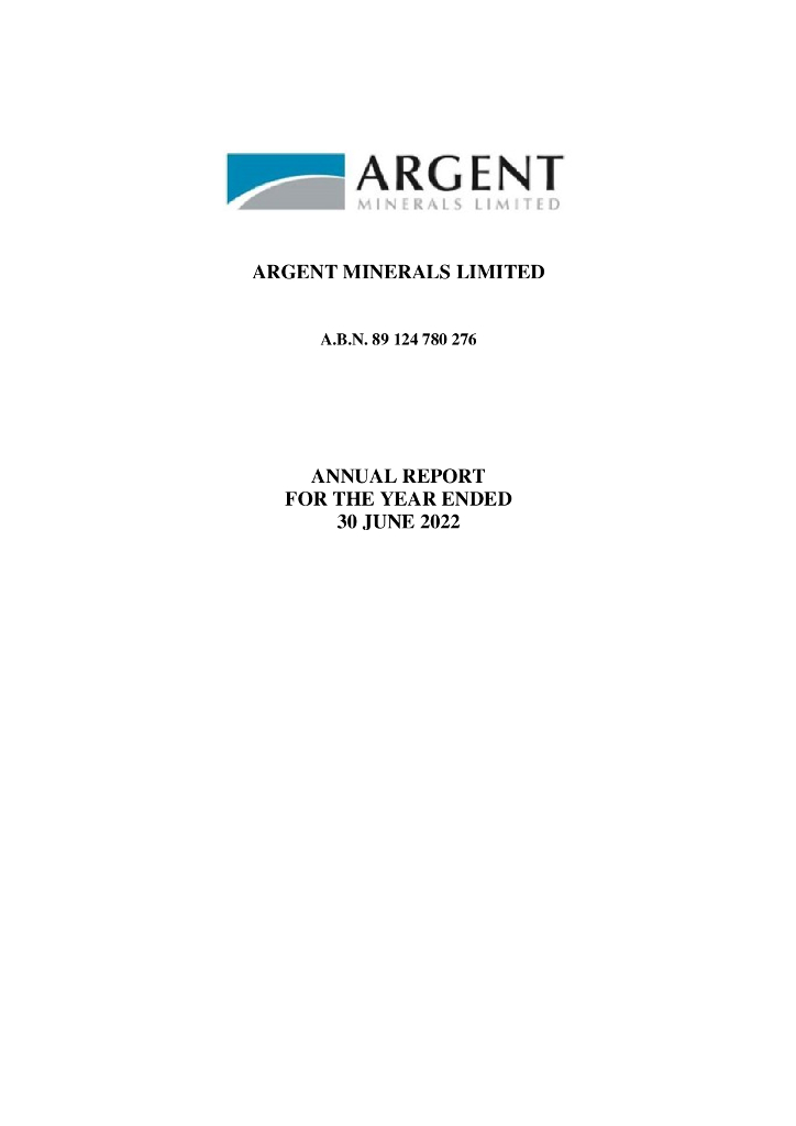 Argent Minerals（ARD）2022财年年度报告（英文版）