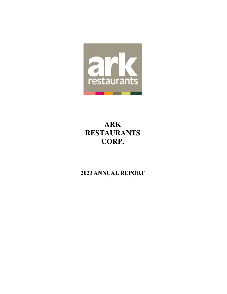 Ark Restaurants Corp.（ARKR）2023财年年度报告（英文版）