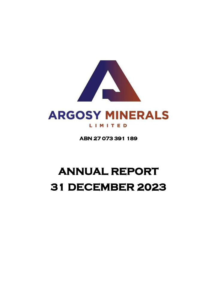 Argosy Minerals（AGY）2023财年年度报告（英文版）