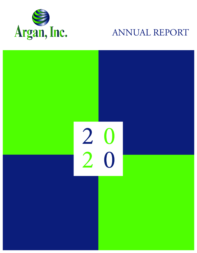Argan, Inc.（AGX）2020财年年度报告（英文版）