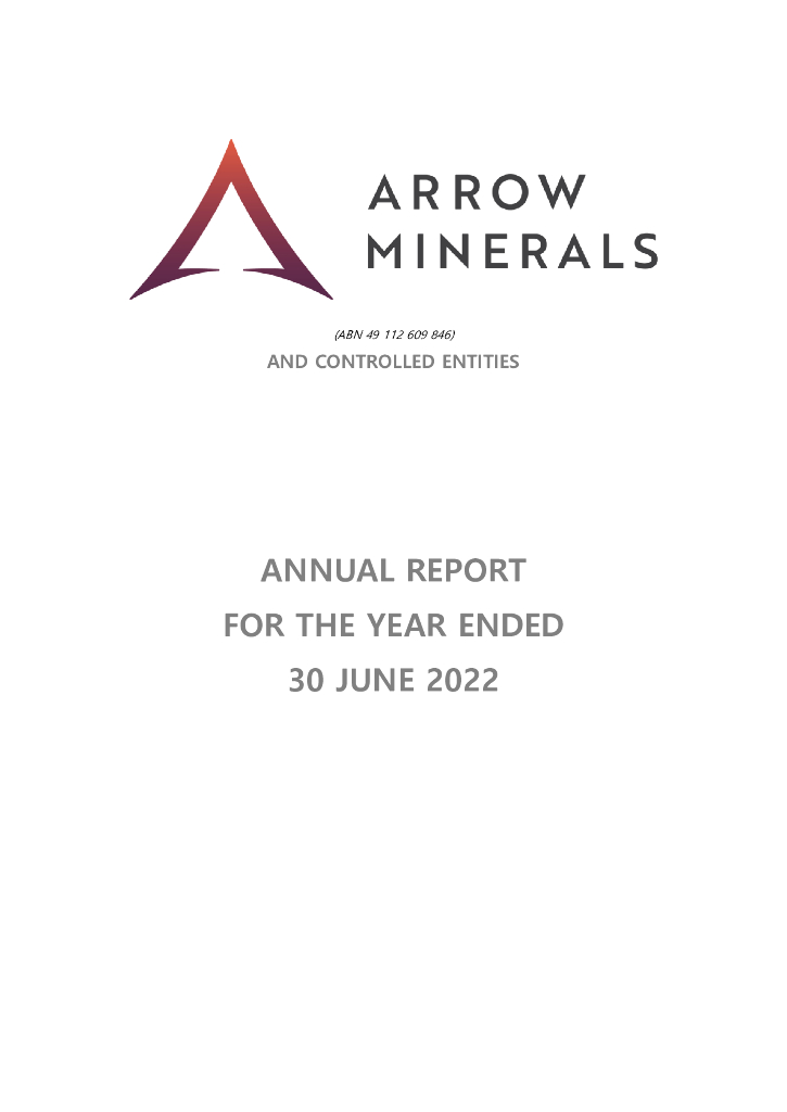 Arrow Minerals Limited（AMD）2022财年年度报告（英文版）