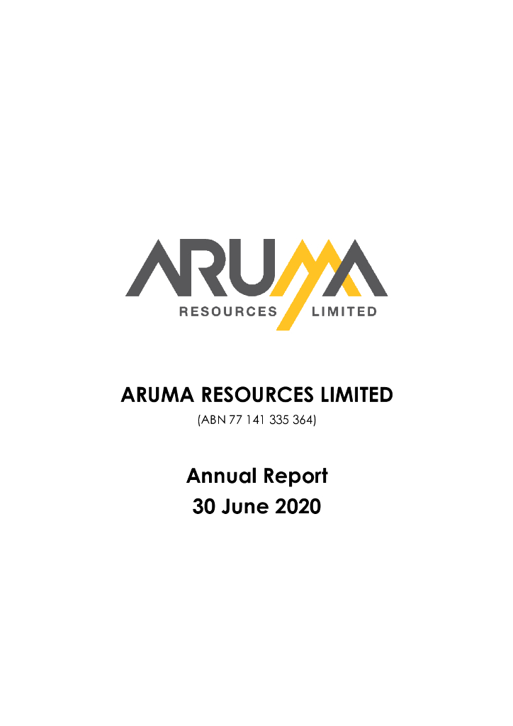 Aruma Resources Limited（AAJ）2020财年年度报告（英文版）