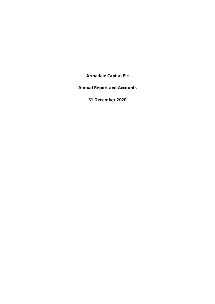 Armadale Capital PLC（ACP）2020财年年度报告（英文版）