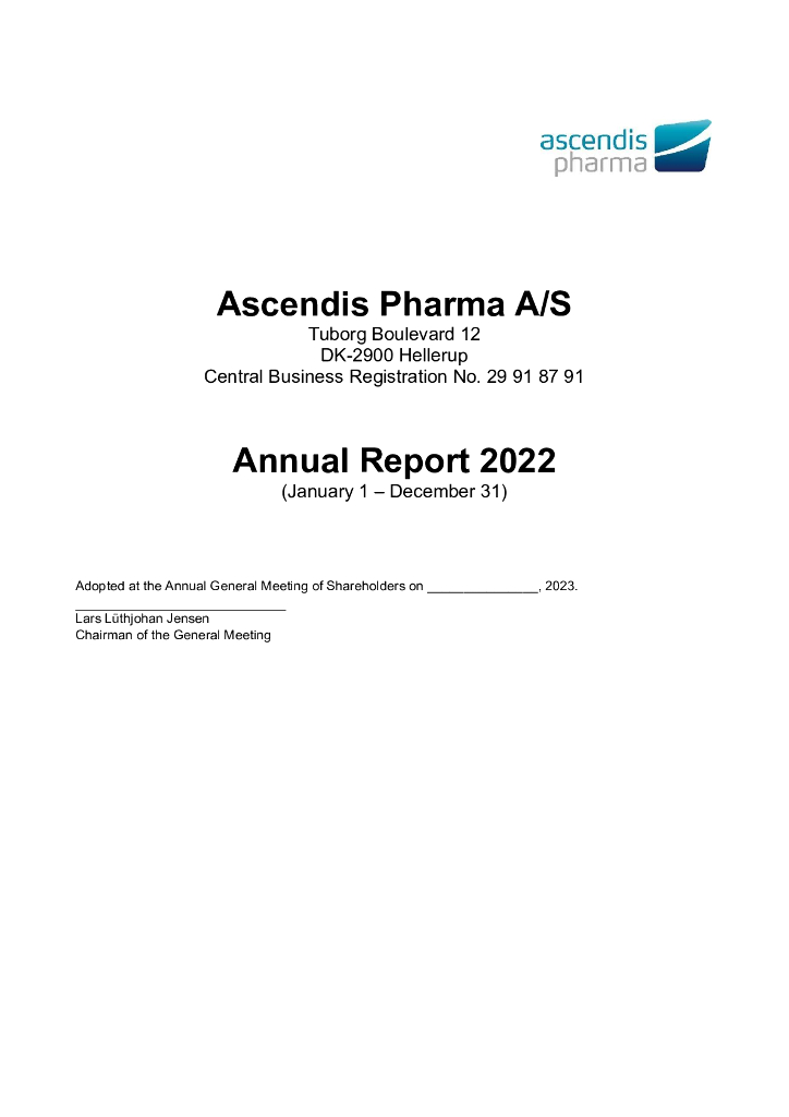 Ascendis Pharma A/S（ASND）2022财年年度报告（英文版）